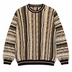 Vintage Protege Collection Sweater Mens Size XL 3D Knit Crew Neck Textured